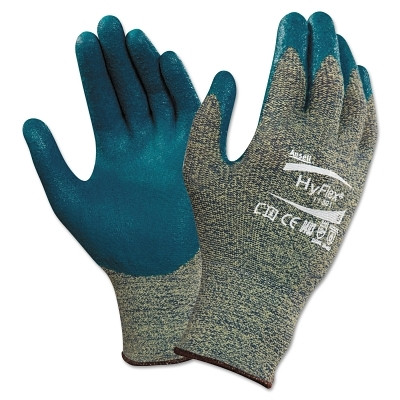 11-501 Nitrile Palm Coated Gloves, Size 11, Gray/Blue Pack of 12