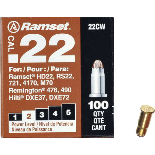 Ramset .22 Caliber Level 2 Brown Powder Load (100-Pack) 00594