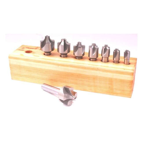 Hhip 8 Piece 1/16 to 3/8 in HSS Corner Rounding End Mill Set 5800-4195