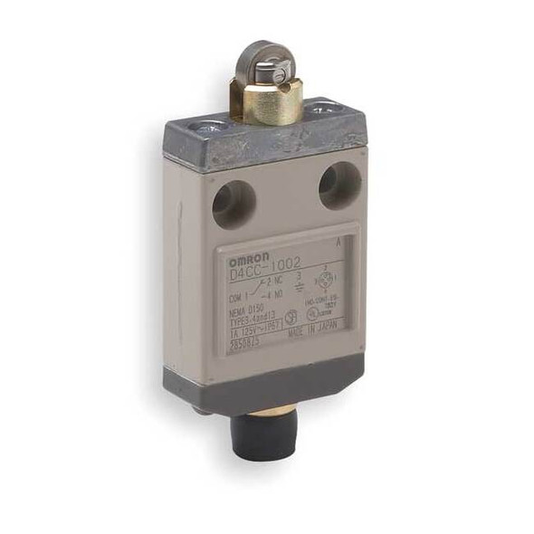Limit Switch, Plunger, Roller, SPDT, 1A at 120V AC, Actuator Location: Top