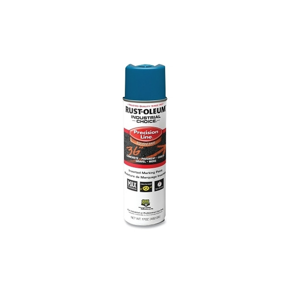 Industrial Choice® M1600/M1800 System Precision-Line Inverted Marking Paint, 17 oz, APWA Caution Blue, M1600 Solvent-Based Pack of 12