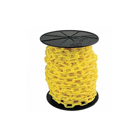 Plastic Chain, Yellow, Outdoor or Indoor, 1 1/2 in x 200 ft, Polyethylene