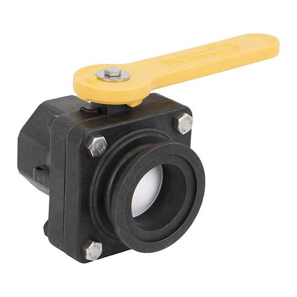 Banjo Manual 2-Way Ball Valve,Flange,Polypro MVS220FP