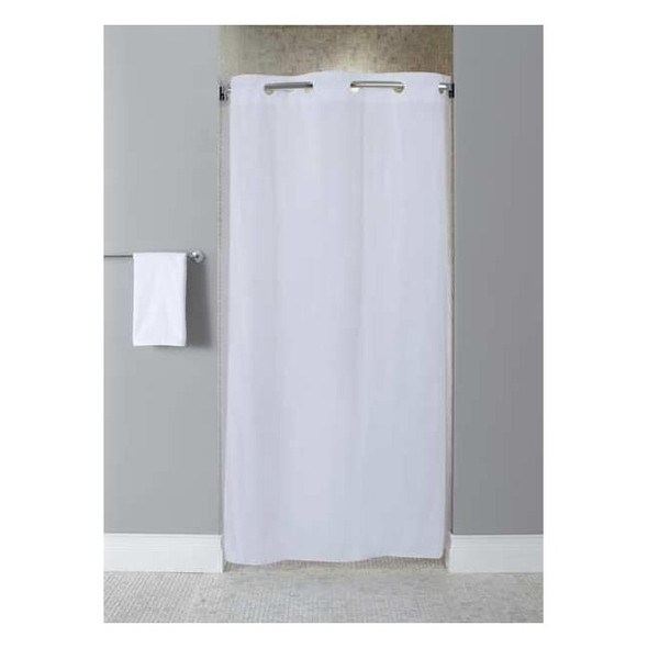 Hookless Shower Curtain, Vinyl, White, 42 in W, 74 in L HBH10GA014274AM