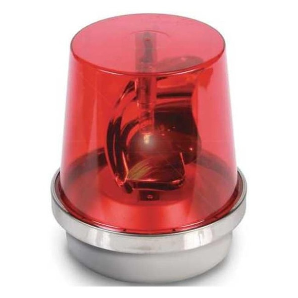 Warning Light, Red, 40W Halogen, 120V AC, 75 FPM, 6 in Dia., 1/2 in NPT Pipe
