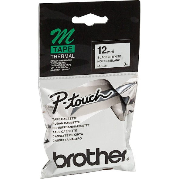 Brother Label/Ribbon Cartridge, White, 1/2 in W M231