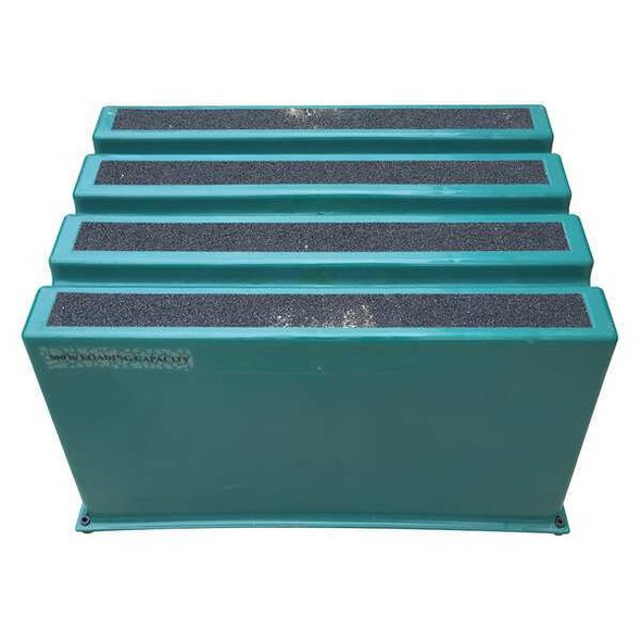 Box Step, 1 Steps, 500 lb Load Capacity, 12 in Overall Height, Plastic, Green