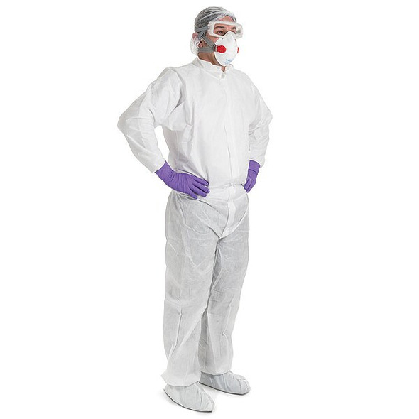 Kimtech Coveralls,L,Wht,Non-Woven Lam,PK25 47953