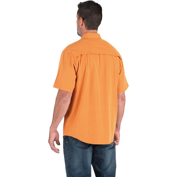 Berne Flex180 Men's XL Heathered Dusty Orange UPF Button Down Short Sleeve Shirt SH32HDOR480 728461