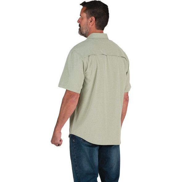 Berne Flex180 Men's 2XL Heathered Seagrass UPF Button Down Short Sleeve Shirt SH32HSEAR520 730605