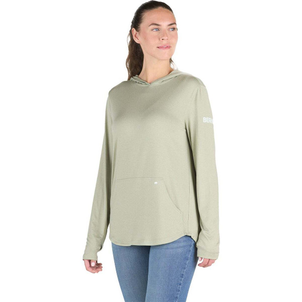 Berne Women's 2XL Heathered Seagrass Long Sleeve Hooded UPF Sun Shirt