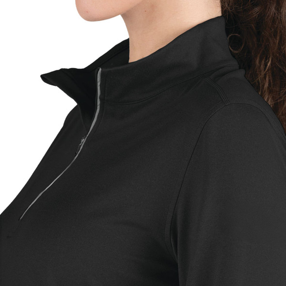 Berne Women's Large Black Midweight UPF Quarter-Zip Shirt WSH14BKR440 745669