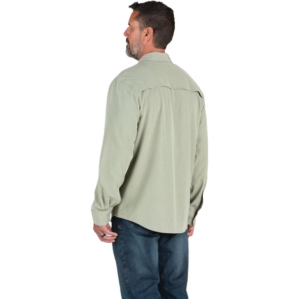 Berne Flex180 Men's XL Heathered Seagrass UPF Button Down Long Sleeve Shirt