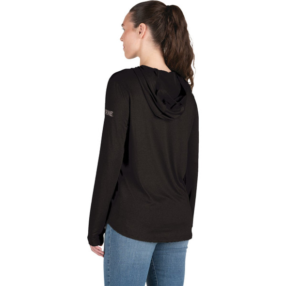Berne Women's XL Black Long Sleeve Hooded UPF Sun Shirt WSH13BKR480 740000
