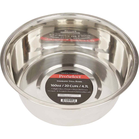 Boss Pet ProSelect 160 Oz. Heavy Stainless Steel Mirror Finish Dog Bowl ZW150 98