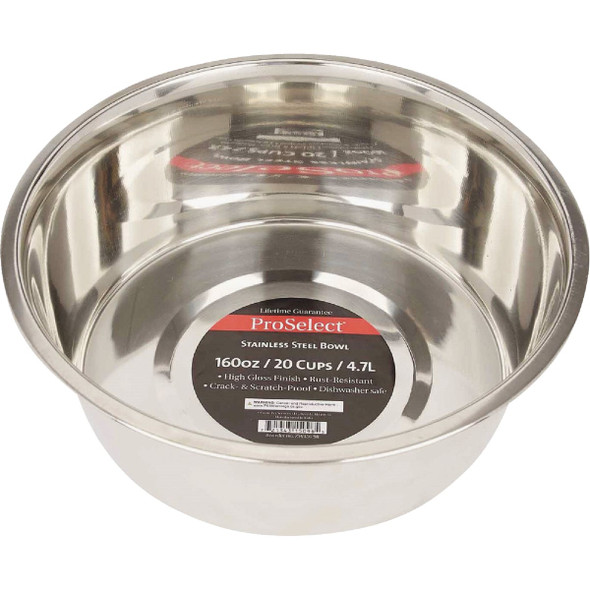 Boss Pet ProSelect 160 Oz. Heavy Stainless Steel Mirror Finish Dog Bowl ZW150 98