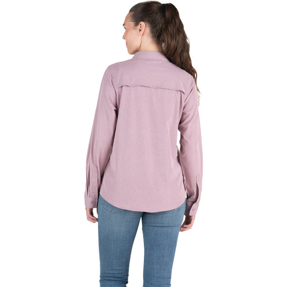 Berne Flex180 Women's Medium Heathered Elderberry UPF Button Down Long Sleeve Shirt Berne Flex180 Women's Medium Heathered Elderberry UPF Button Down Long Sleeve Shirt