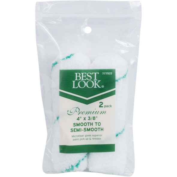 Best Look 4 In. x 3/8 In. Premium Microfiber Mini Roller (2-Pack)