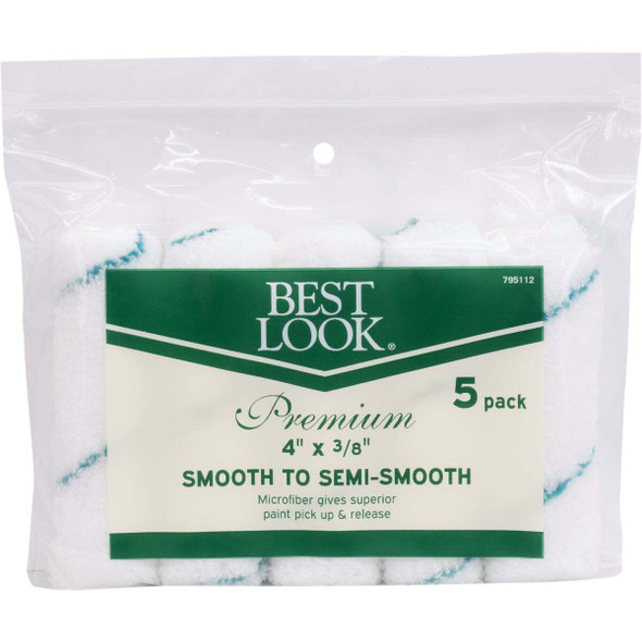 Best Look 4 In. x 3/8 In. Premium Microfiber Mini Roller (5-Pack)