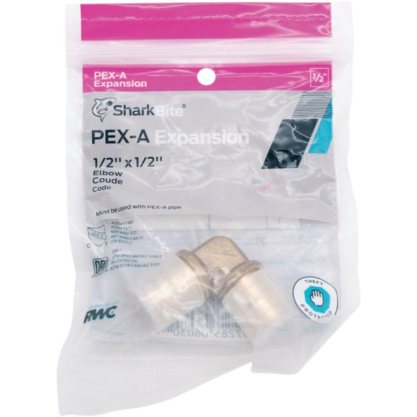SharkBite PEX-A Brass 1-2 In. Elbow UAB248LFA 413276