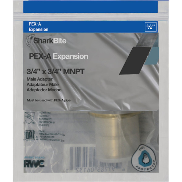SharkBite PEX-A Brass 3-4 In. x 3-4 In. MNPT Adapter UAB134LFZ 441655