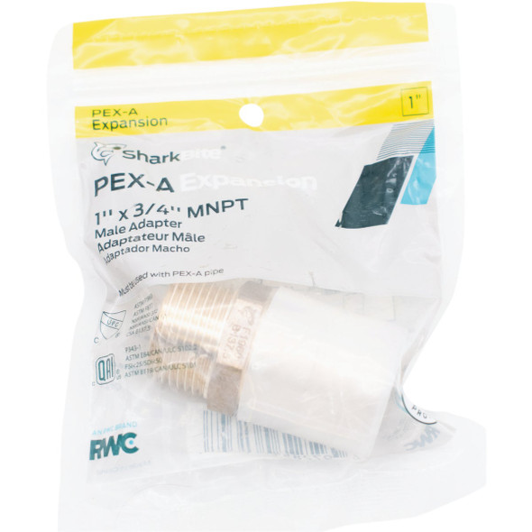 SharkBite PEX-A Brass  1 In. x 3/4 In. MNPT Adapter