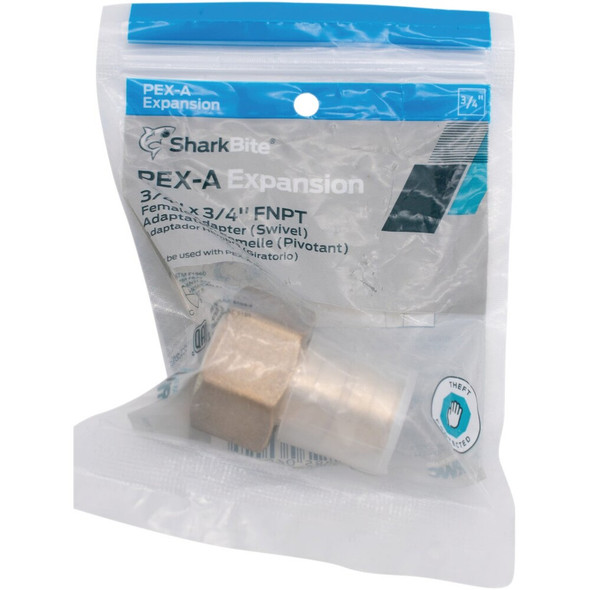 SharkBite PEX-A Brass 3-4 In. x 3-4 In. FNPT Swivel Adapter UAB530LFA 470659