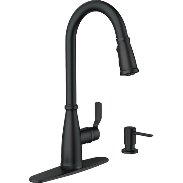 Moen Nolia 1-Handle Pull-Down High Arc Kitchen Faucet, Matte Black 87071BL