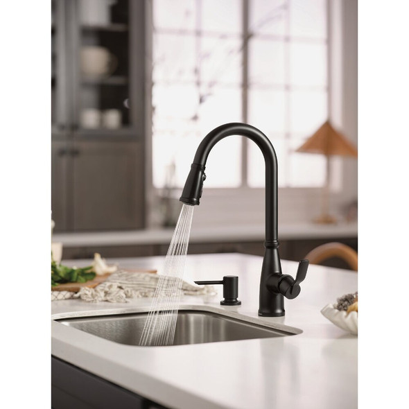 Moen Nolia 1-Handle Pull-Down High Arc Kitchen Faucet, Matte Black 87071BL 408995