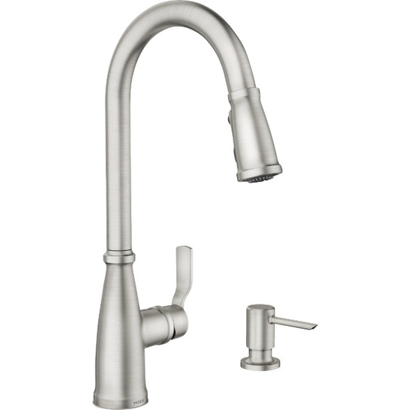 Moen Nolia 1-Handle Pull-Down High Arc Kitchen Faucet, Spot Resistant Stainless