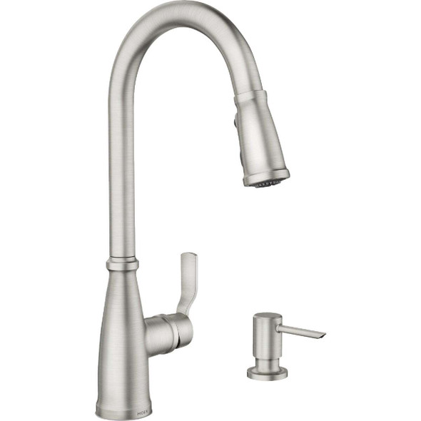 Moen Nolia 1-Handle Pull-Down High Arc Kitchen Faucet, Spot Resistant Stainless