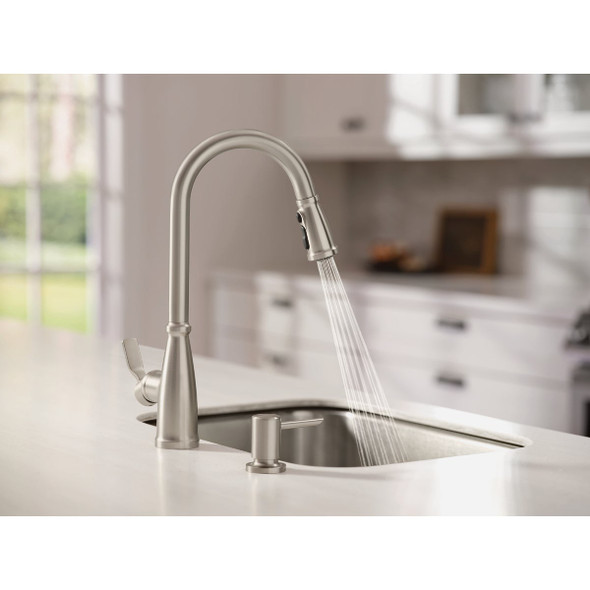 Moen Nolia 1-Handle Pull-Down High Arc Kitchen Faucet, Spot Resistant Stainless 87071SRS 412778
