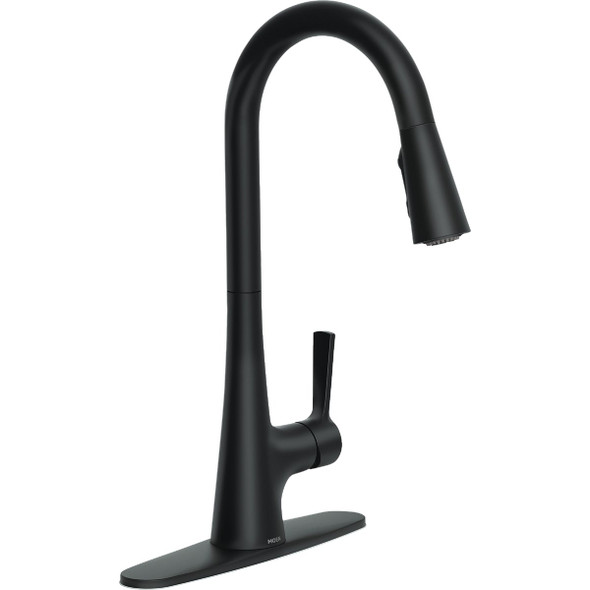 Mikah Matte Black One-Handle High Arc Pulldown Kitchen Faucet 87069BL