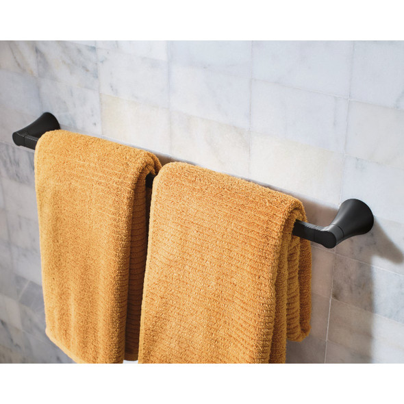Moen Mikah 24 In. Matte Black Towel Bar Y0724BL 445028