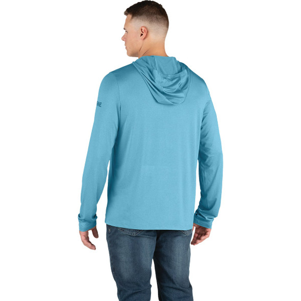 Berne Men's 2XL Heathered Blue Jay Long Sleeve Hooded UPF Sun Shirt Berne Men's 2XL Heathered Blue Jay Long Sleeve Hooded UPF Sun Shirt