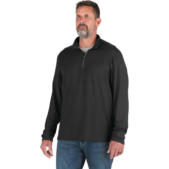 Berne Men's Medium Black Midweight UPF Quarter-Zip Shirt SH14BKR400 Berne Men's Medium Black Midweight UPF Quarter-Zip Shirt SH14BKR400