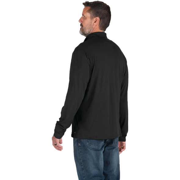 Berne Men's Large Black Midweight UPF Quarter-Zip Shirt