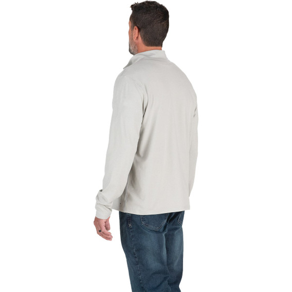Berne Men's Large Heathered Gray Midweight UPF Quarter-Zip Shirt