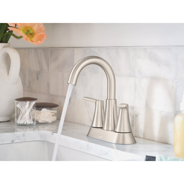 Moen Mikah 2-Handle High Arc Bathroom Faucet, Spot Resist Brushed Nickel