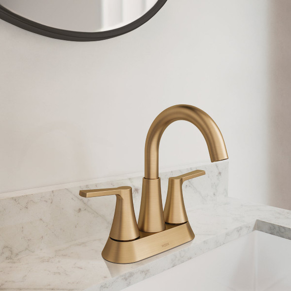 Moen Mikah 2-Handle High Arc Bathroom Faucet, Bronzed Gold 84311BZG 489205