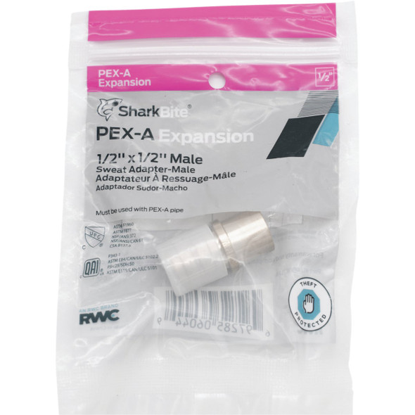 SharkBite PEX-A Brass 1-2 In. x 1-2 In. MSWT Sweat Adapter UAB607LFA 496881