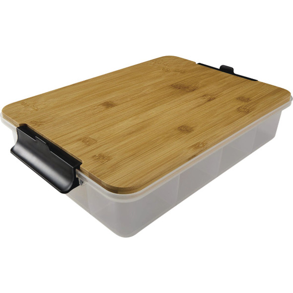 Farberware 11 In. x 16 In. Snacklebox with Bamboo Cutting Board Lid 5314682 Farberware 11 In. x 16 In. Snacklebox with Bamboo Cutting Board Lid 5314682