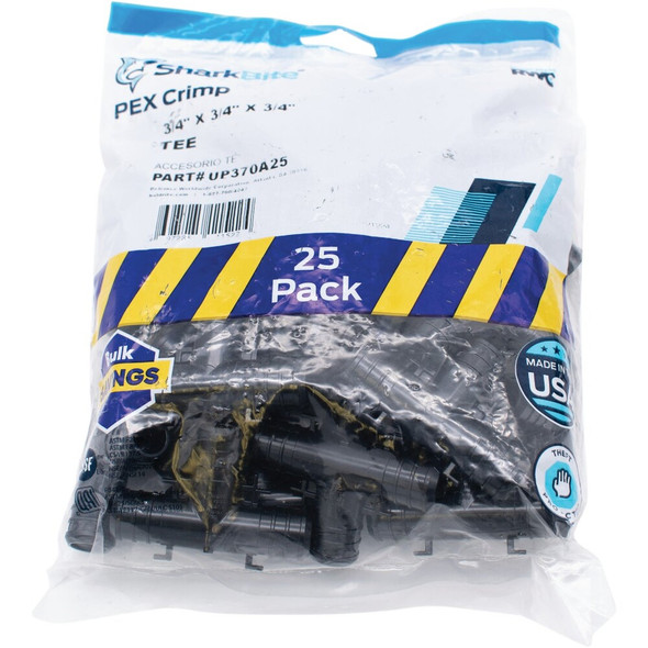 SharkBite PEX-B 3-4 In. Poly Alloy Barb Tee (25-Pack) UP370A25 469528