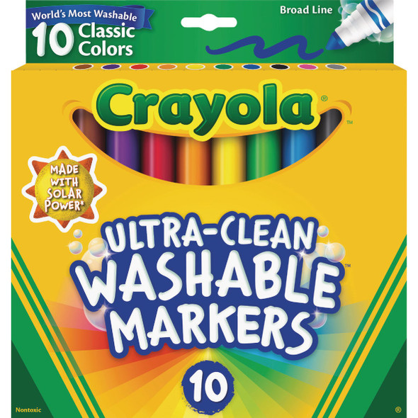 Crayola Assorted Color Broad Line Ultra-Clean Washable Max Markers (10-Count) Crayola Assorted Color Broad Line Ultra-Clean Washable Max Markers (10-Count)