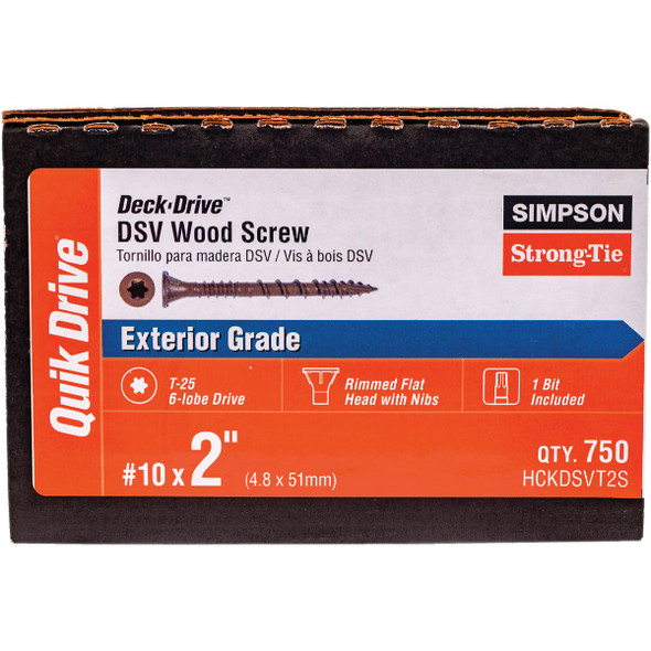 Deck-Drive DSV WOOD Screw (Collated)  #10 x 2 in. T25 6-Lobe, Tan (750-Qty)
