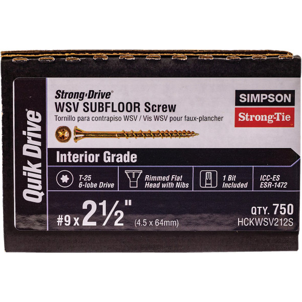 Strong-Drive 1000ct 9x2.5 Wood Screw HCKWSV212S 335883