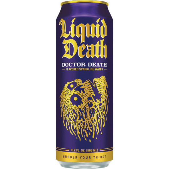 Liquid Death 19.2 Oz. Doctor Death 100% Sparkling Mountain Water Pack of 12