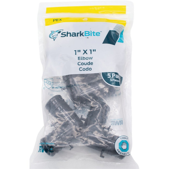 SharkBite PEX-B 1 In. Poly Alloy Barb Elbow (5-Pack) UP260A5 493607
