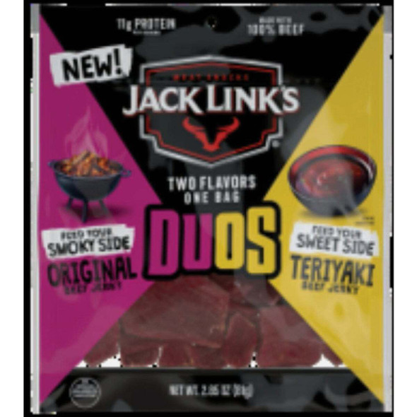 Jack Link's 2.85 Oz. Duos, Original/Teriyaki Beef Jerky 143298 Pack of 8
