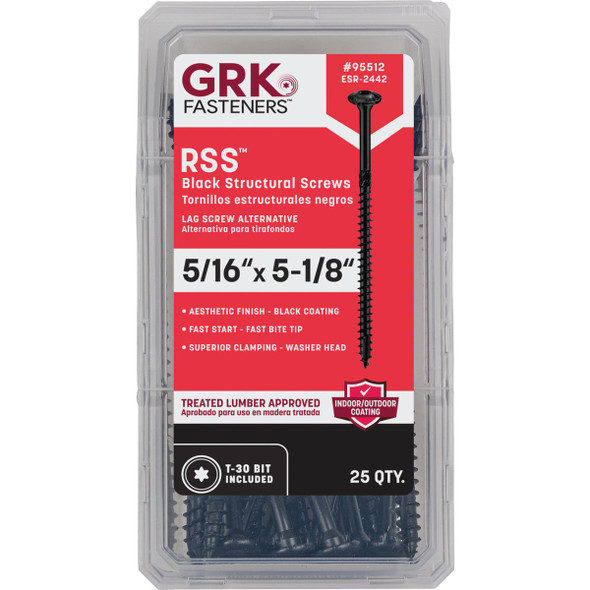 RSS 25ct 5/16x5-1/8 Blk Scrw 95512